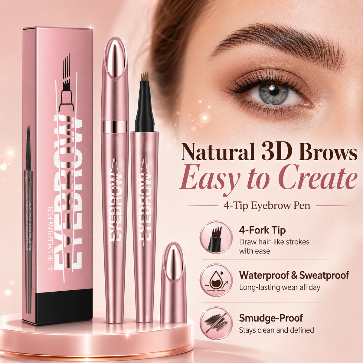 Waterproof Quadruple Eyebrow Pencil Essential for going out
