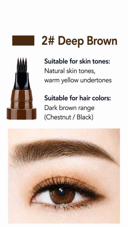 Four-fork eyebrow pencil, water-resistant and sweat-proof