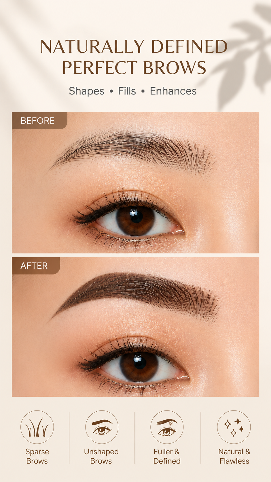 Four-fork eyebrow pencil, water-resistant and sweat-proof